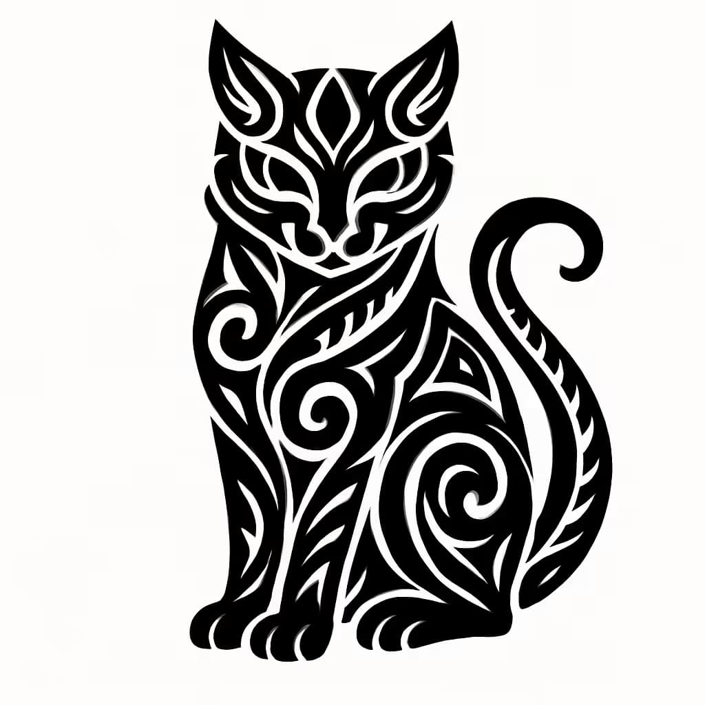 Tatuajes de gatos tribales: diseño ancestral felino