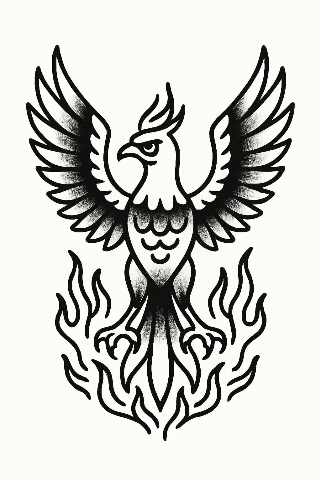 鳳凰紋身 | 經典基礎風格火焰構圖設計