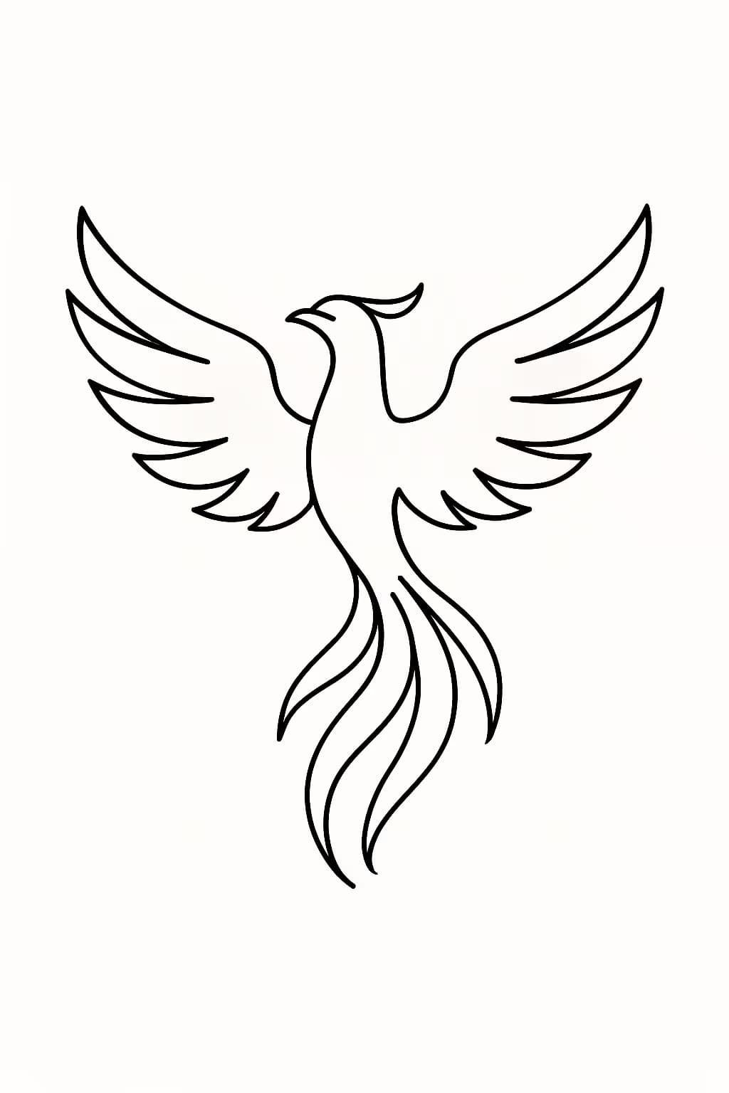 鳳凰紋身極簡線條設計,現代感優雅選擇