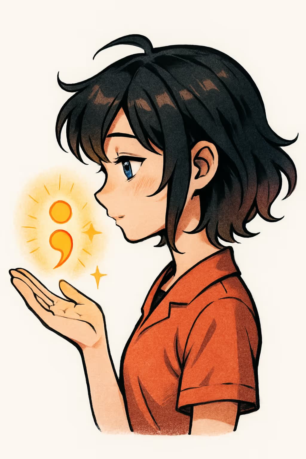 分號紋身動漫風設計:閃耀堅韌美學