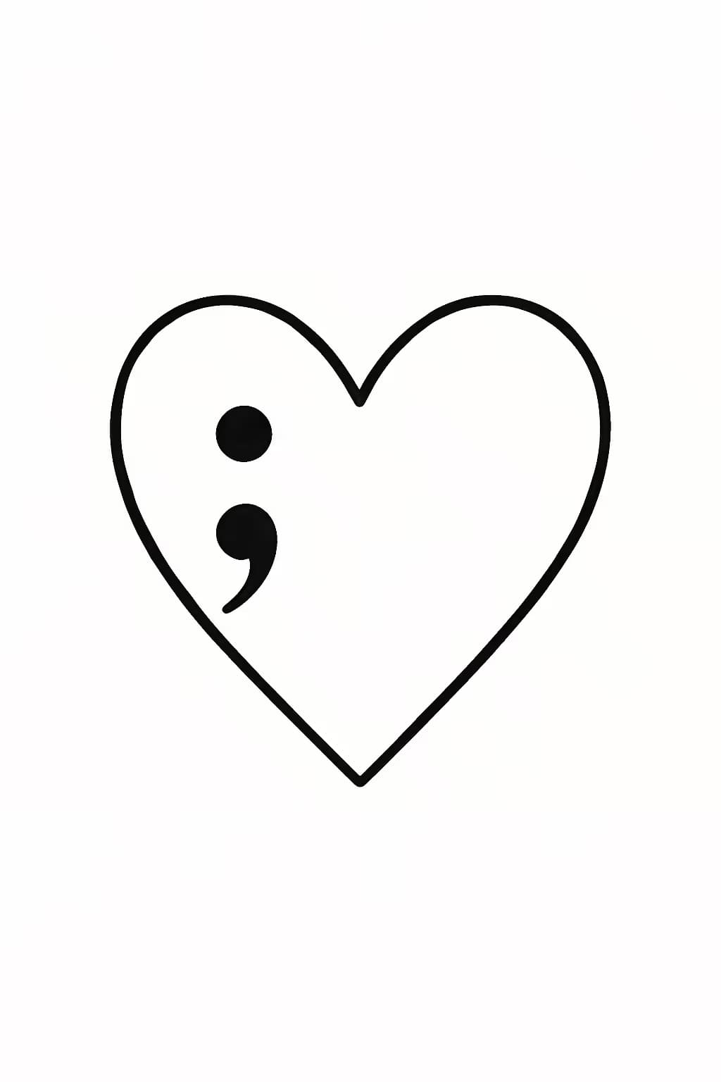 分號紋身 | 極簡主義心形線條融合愛與堅韌