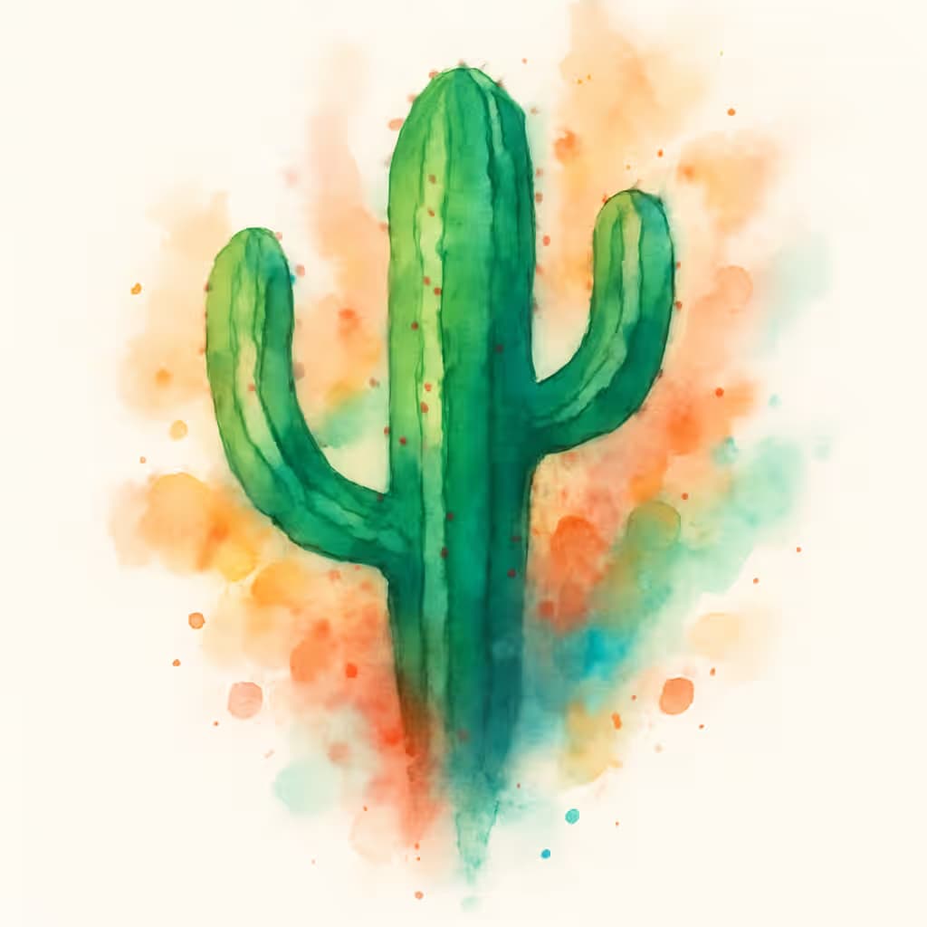 Tatuaje de cactus acuarela: arte y color en tu piel